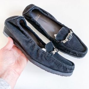 NWOB Stuart Weitzman Black Suede Loafer